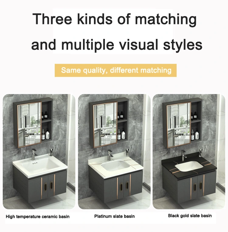 Guangdong Factory Sanitary Ware Black Wall Hung Double Vanity Unit and Basin Bathroom Vanity Cabinet