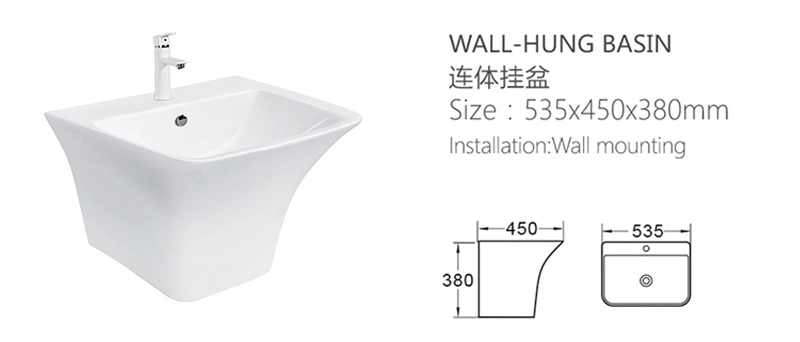 Modern Design Washing Wall-Hung Basin Bathroom Sink Sanitaryware Basin