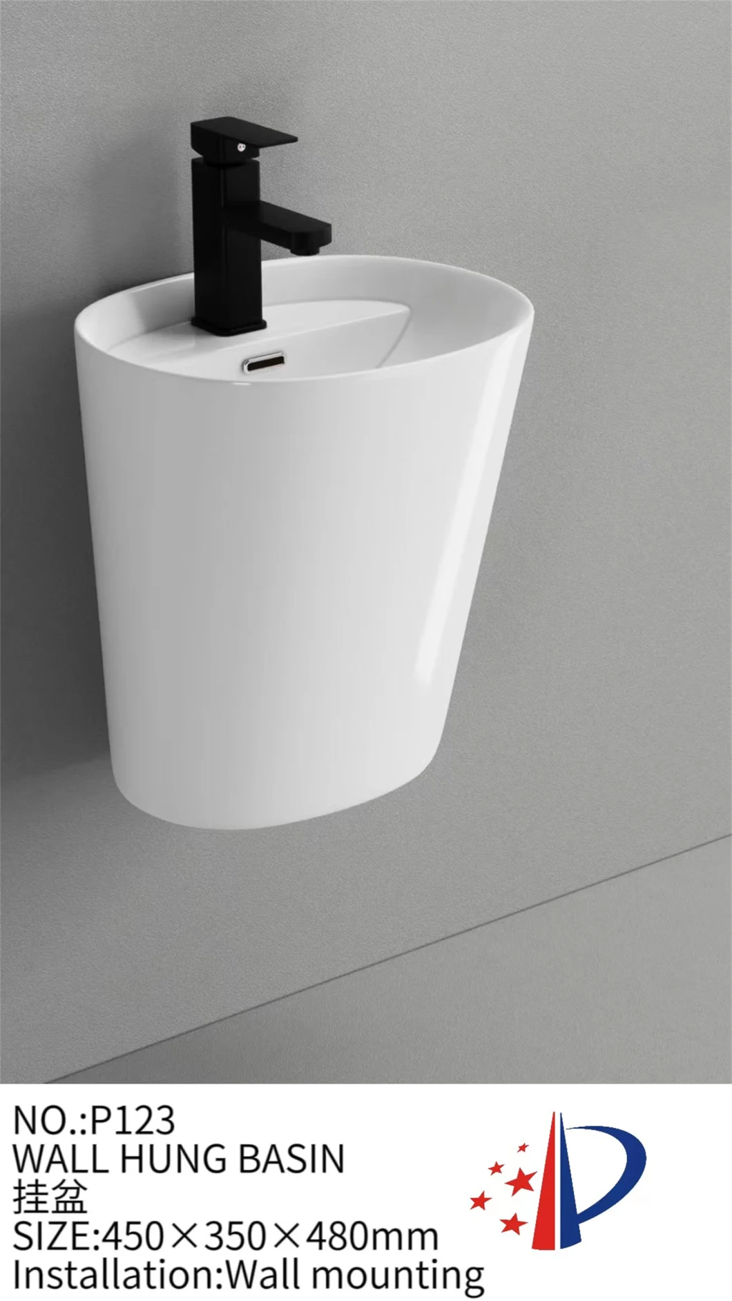 New Design Sanitary Ware Ceramic Bathroom Wall Hung Basin Lavabo Wash Basin Wall Hung Basin Cabinet