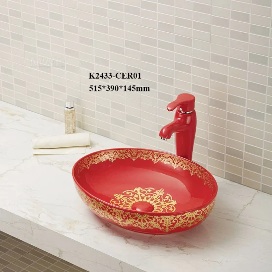China Großhandel Ovales Keramikwaschbecken Aufsatzwaschbecken