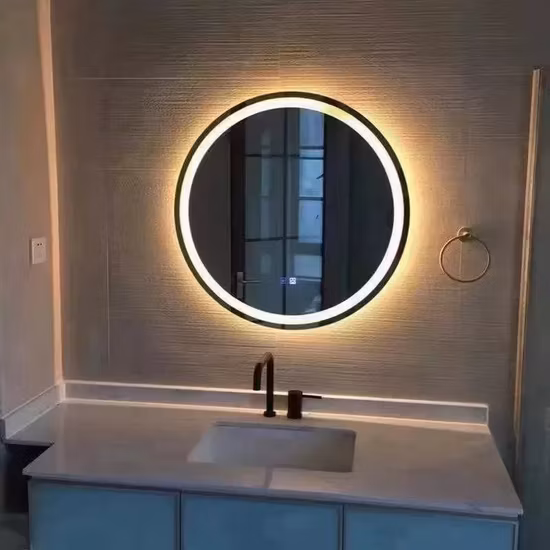 Kreis-Toiletten-Chinesischer Bogen, runde LED-Spiegel, Dekorwand, große Wandaufkleber in voller Länge im Badezimmer mit LED-Licht, Kosmetikspiegel
